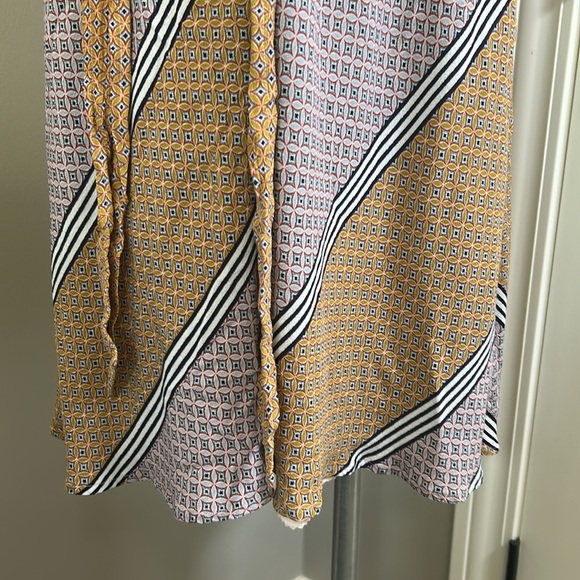 Anthropologie Maeve Carla Wrap Dress Pink Combo Vneck Tie Closure Side Zip Sz 8 - Picture 8 of 16